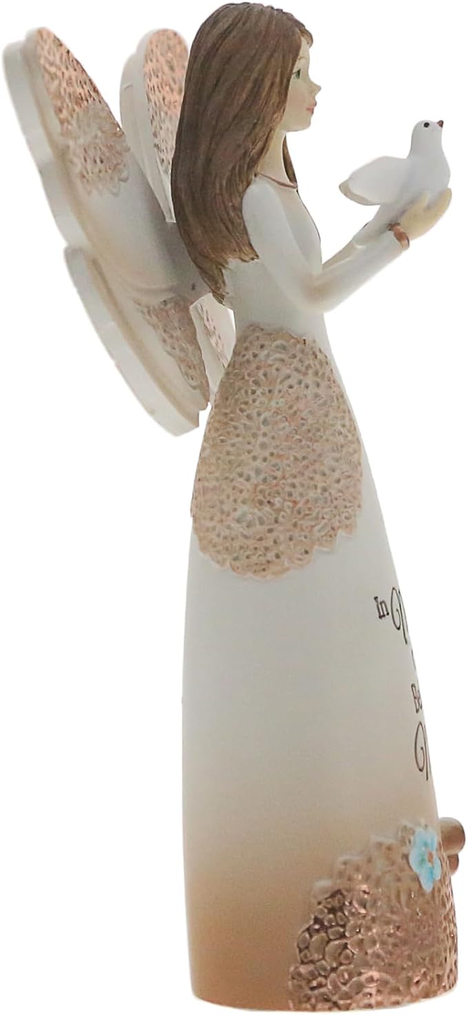 Pavilion Gift Company 19135 Light Your Way Memorial Beloved Mother Angel Figurine, 5-1/2", Brown