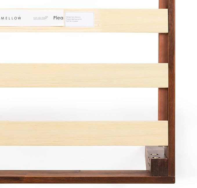 Mellow Naturalista Classic 12-Inch Solid Wood Platform Bed | Wooden Slats, No Box Spring Needed, Easy Assembly | Full, Espresso