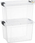 Superio Clear Storage Boxes with Lids, 8.7 Quart Plastic Container Bins for Organizing, Stackable Crates, BPA Free, Non Toxic, Odor Free, Organizers for Home, Office, School, and Dorm