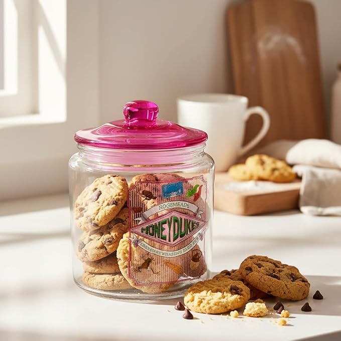Silver Buffalo Harry Potter Hogsmeade Honeydukes Sweets, Glass Jar with Lid | Wizarding Treats, Cookie Snack Candy, Small Size