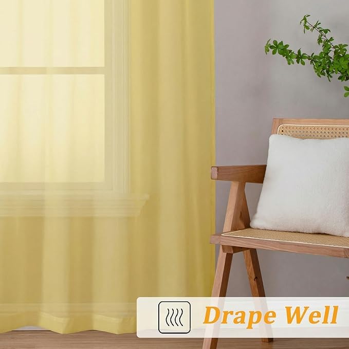 Gwine Short Kitchen Sheer Curtains 30 Inch Length - Image 6