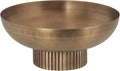 Kate and Laurel Rooks Ribbed Decorative Metal Bowl; 12 Inch Diameter; Brass; Modern Raised Fruit Bowl for Kitchen Counter or Use as a Key Bowl for an Entryway Table