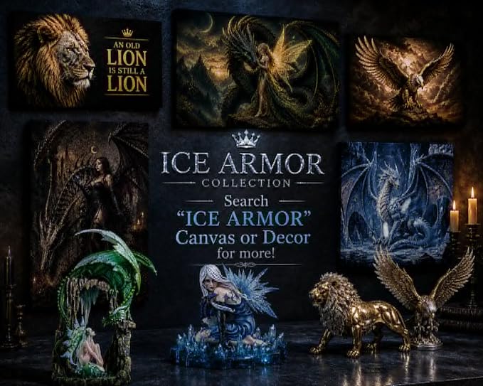 ICE ARMOR 5" H Silver Dragon with LED Purple Faux Crystal Stone Statue Fantasy Decoration Figurine