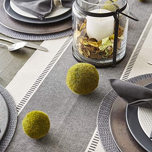 DII Dobby Stripe Table Runner, 13x72, Mineral Gray & Cream Background - Image 4