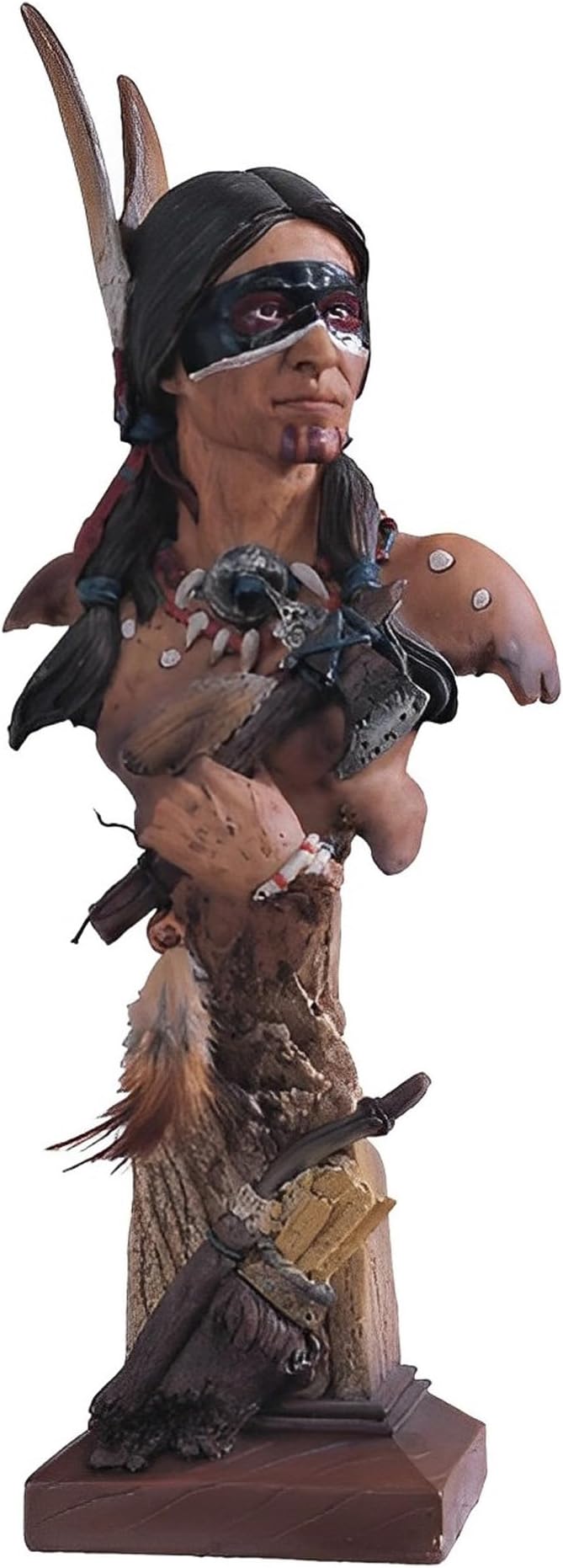 ICE Armor 14" H Indian Warrior Bust with Axe Statue Native American Decoration Figurine Office Desk/Home/Living Room/Table Decor, Perfect House Warming Gifts for New Home