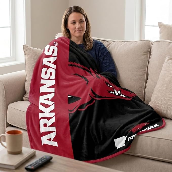 Proformance Home NCAA Arkansas Razorbacks Endzone Ultra Soft Tailgate Throw