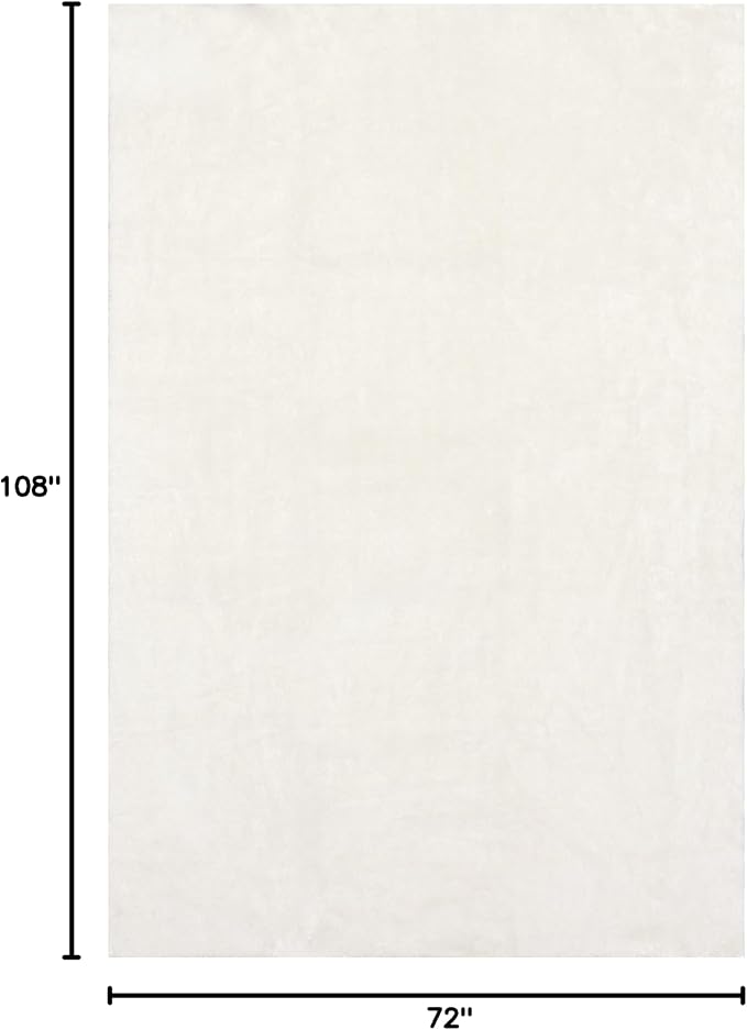 nuLOOM Loni Off White Solid Washable Area Rug, 6' x 9'