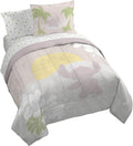 Disney Lilo and Stitch Queen Comforter Set 7 Piece Cartoon Bedding, Beige | Bed in a Bag, Comforter Sheets Shams Pillowcases, Official Product, Soft Microfiber, Machine Washable, Girls Gift