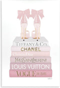 Chic Shoes Glam Bookstack, 13 x 19 Inch Mounted Print on Wall Plaque | Stupell Industries · By Amanda Greenwood · Ready to hang · Great for fashion decor · Made in USA