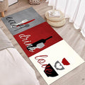 GUBIYU Red Gray Long Kitchen Dining Room Runner Non Skid Washable Eat Drink Love Area Rugs Motto Design Rustic Non Slip Bathroom 23.6"x59"