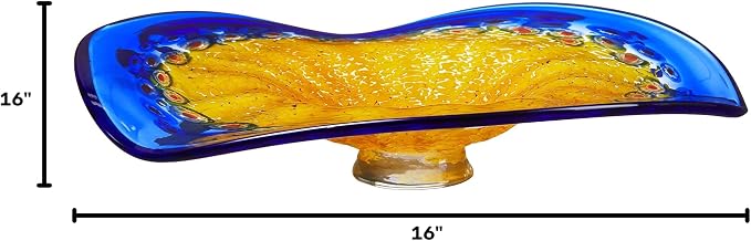 Dale Tiffany Westwind Art Glass Wall Decor Plate,Orange,Large