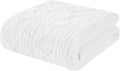 SUPERIOR Fleece Boho Jacquard Blanket, Decorative Blankets for Bedroom, Sofa, Fuzzy, Plush, Fluffy, Soft, Cute Room Decor, Beautiful Cover, Comfort Essentials, Arctic Collection, King, White