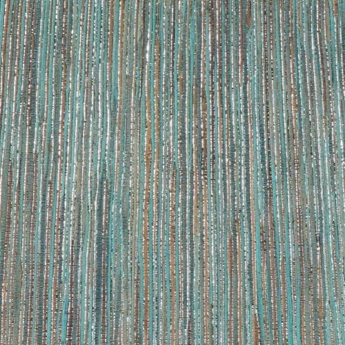 SARO LIFESTYLE Shimmering Woven Nubby Table Runner - Textured Water Hyacinth Table Runner with Sparkling Metallic Threads for Dining Tables, Everyday Entertaining and Home Décor, 14"x90", Turquoise - Image 3