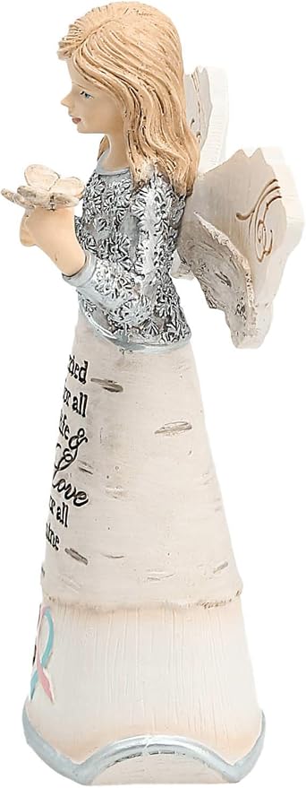 Pavilion - Angel Figurine Floral Spring Home Decor Grandma Nana Mimi Granny Gigi Present from Granddaughter Grandson Grandkids Daughter Friend Aunt Sister Gift (I Carried You)