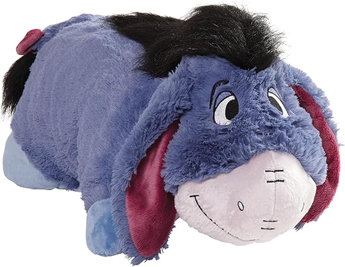 Pillow Pets Disney Eeyore, 16" Plush Toy | Soft Plush Pillow Companion, Unfastens into a Cozy Pillow at Night, Machine Washable, BPA and Phthalates Free