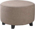 H.VERSAILTEX Ottoman Cover Stretch Ottoman Slipcover Round Ottoman Storage Cover Folding Stool Covers Furniture Protector Cover for Footrest Ottoman Fit Dia 20" - 23", Taupe