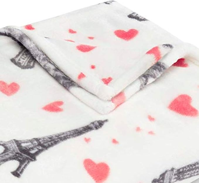 Betsey Johnson - Blanket, Buttery-Soft Throw Blanket for Couch or Bed, Boldly Plush & Oversized Bedding (Paris Love Pink, 50" x 70")