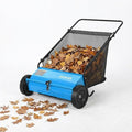 Manual Push Lawn Sweeper 26 Inch- Walk Behind Yard Sweeper for Leaves and Grass,7 Cu. ft. Large Hopper, Height Adjustable, 4 Fast Spinning Brushes