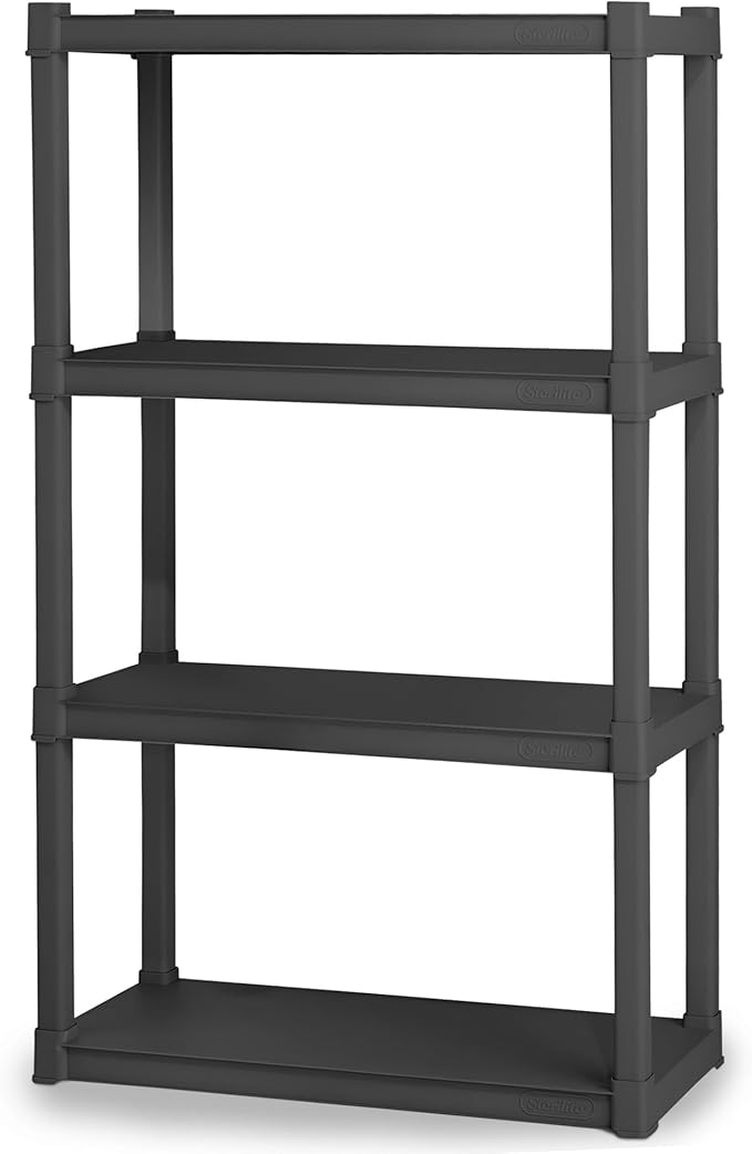 Sterilite Shelf Unit,50 lb Capac.,57 in H 01643V01-1 Each | Freestanding Organizer with 50 lb Capacity Per Shelf for Kitchen, Bathroom, Garage, Basement, Pantry & Laundry Room