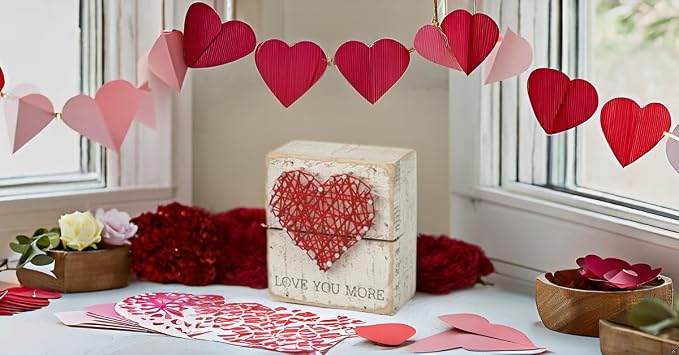 Primitives by Kathy 34248 Rustic White String Art Box Sign, 3.5" x 4", Love You More