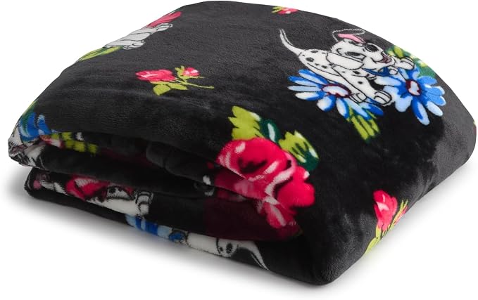 Vera Bradley Women's Disney Fleece Plush Throw Blanket, 101 Dalmatians, One Size