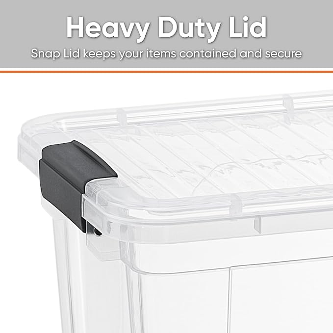 Superio Clear Storage Boxes with Lids, 8.7 Quart Plastic Container Bins for Organizing, Stackable Crates, BPA Free, Non Toxic, Odor Free, Organizers for Home, Office, School, and Dorm