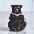 ICE ARMOR Hand Painted 5.75" H Bear Reading with Glasses Figurine Statue Sculpture Ornament Decoration Home/Room Decor Unique Gift Ideas for Housewarming Holidays Birthdays Great Collectible Addition