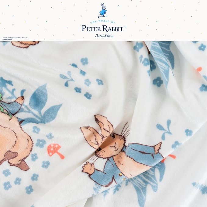 Franco Peter Rabbit Book Spring Kids Bedding Super Soft Cozy Throw, 46 in x 60 in, (Officially Licensed Product)