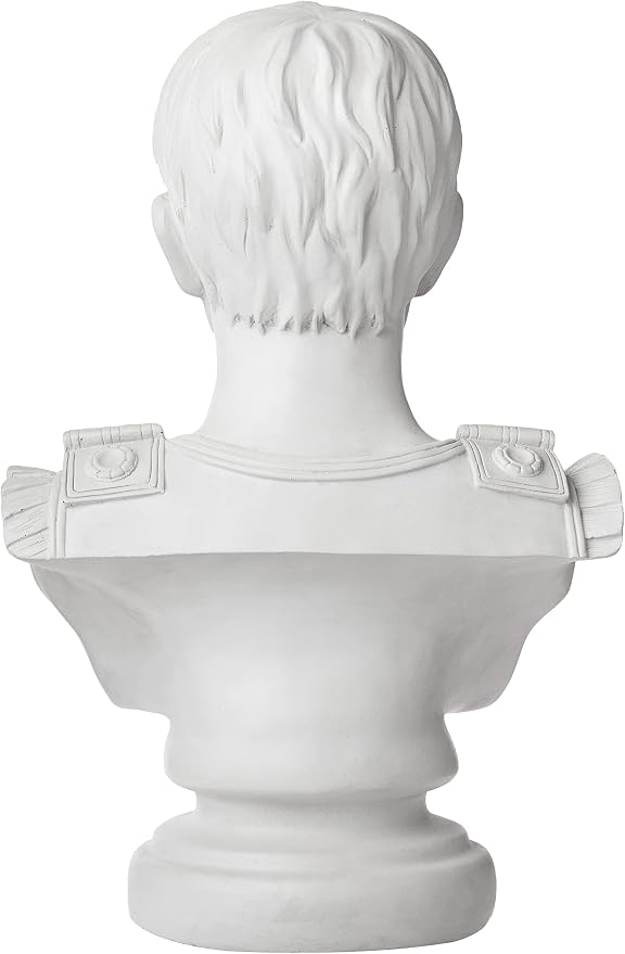 Design Toscano Augustus Caesar Primaporta Bust Statue, Classic Roman Library or Office Decor, 10 Inches Wide, 6 Inches Deep, 18 Inches High, Handcast Polyresin, Antique Stone Finish