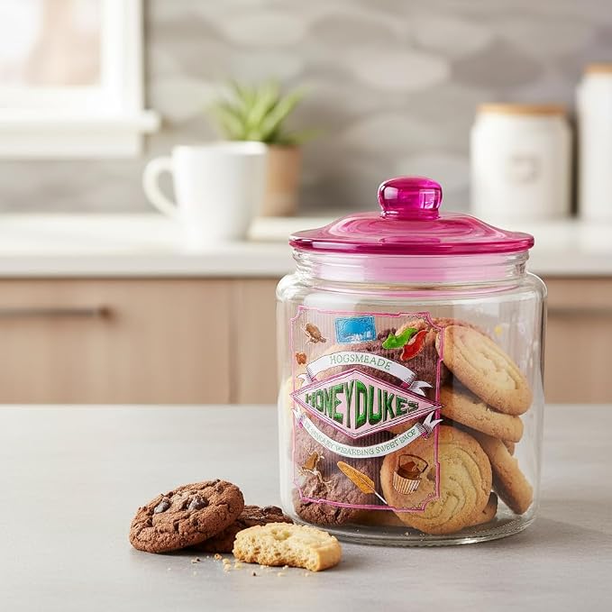 Silver Buffalo Harry Potter Hogsmeade Honeydukes Sweets, Glass Jar with Lid | Wizarding Treats, Cookie Snack Candy, Small Size
