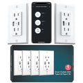 Lumary Smart Outlet with USB-A/C Ports 110V 15A, Timer, Remote Control, FCC | Tamper-Resistant, Group, No Hub Required, 2.4G WiFi Wall Outlet, Works with Alexa/Google Home, Kitchen/Bedroom/Office, 4 Pack