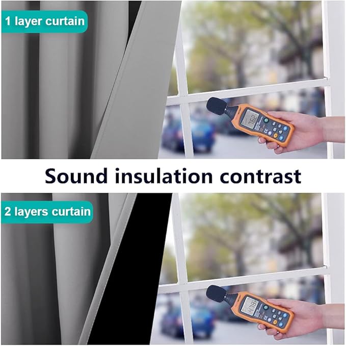 NICETOWN Full Shade Curtain Panels, Pair of Energy Smart & Noise Blocking Out Blackout Drapes for Dining Room Window, Thermal Insulated Guest Room Lined Window Dressing(Silver Grey, 37 x 40 inch)