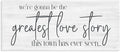 Greatest Love Story Typography, 13 x 30 Inch Canvas Wall Art | Stupell Industries · By Susie Boyer · Ready to hang · Romantic message for living room or family room · Made in USA