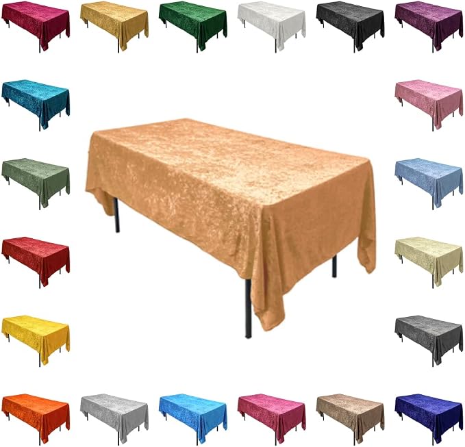 AK TRADING CO. Lush Panne Velvet Tablecloth - 60 x 102 Inch Rectangular Table Cover | Great for Buffet Table, Parties, Holiday Dinner, Wedding & Baby Shower (Hunter Green, 60 x 102 Inch)