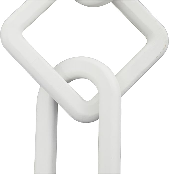 CosmoLiving by Cosmopolitan Wood Chain Decorative Sculpture Home Decor Statues, Set of 2 Accent Figurines 27", 25" W, White