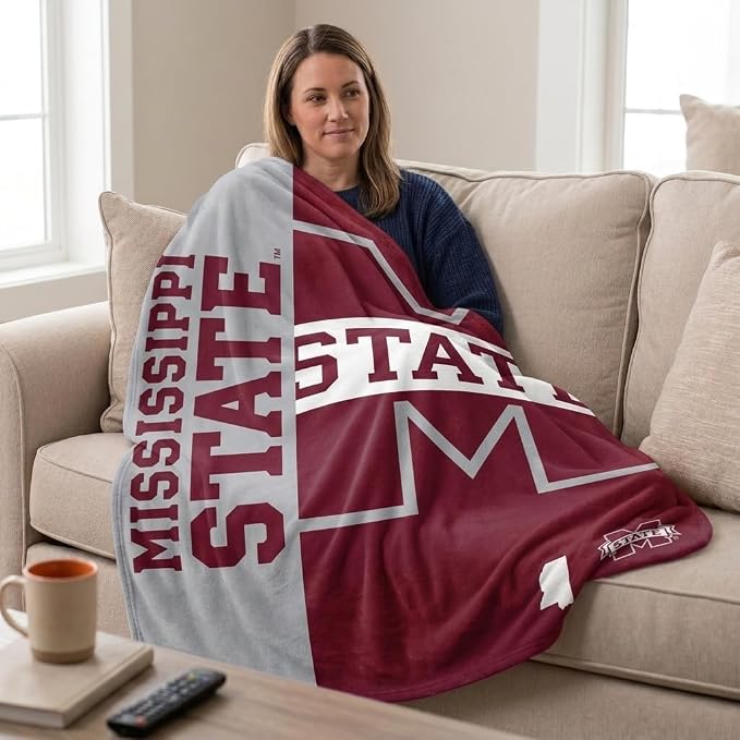 Proformance Home NCAA Mississippi State Bulldogs Endzone Ultra Soft Tailgate Throw