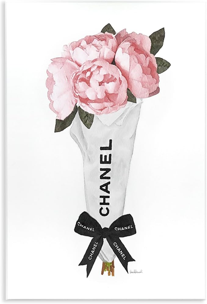 Pink Peonies Glam Fashion, 10 x 15 Inch Mounted Print on Wall Plaque | Stupell Industries · By Amanda Greenwood · Hand finished · Ready to hang · Made in USA