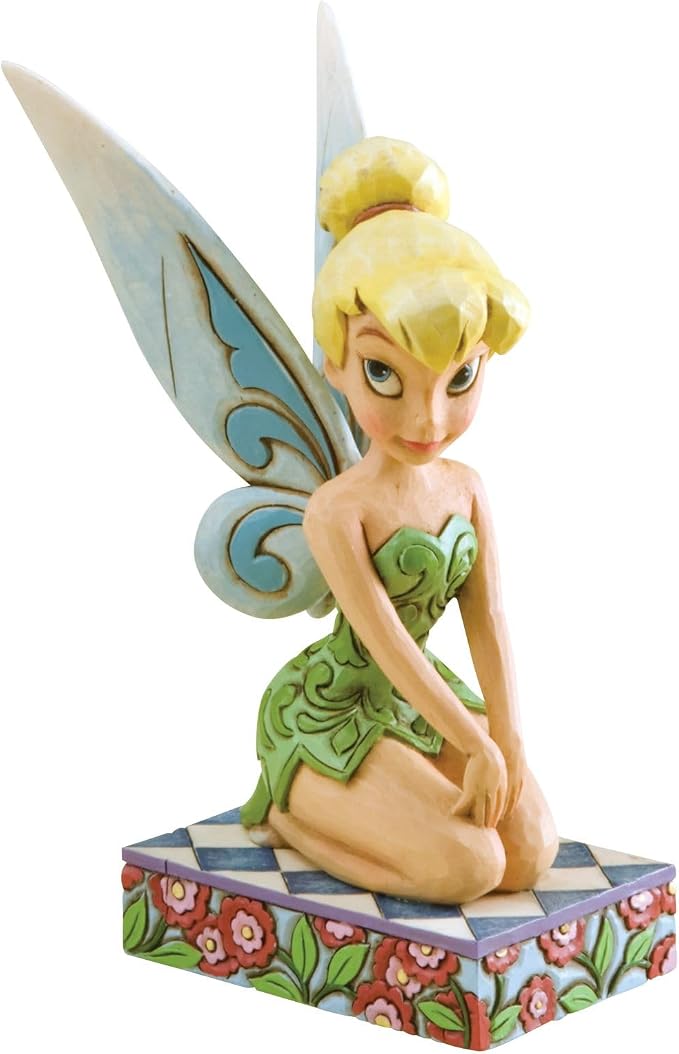 Enesco Disney Traditions by Jim Shore Peter Pan Tinker Bell Seated Pose Figurine, 5 Inch, Multicolor
