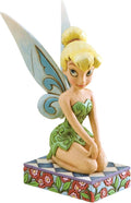 Enesco Disney Traditions by Jim Shore Peter Pan Tinker Bell Seated Pose Figurine, 5 Inch, Multicolor