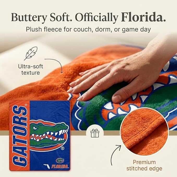 Proformance Home NCAA Florida Gators Endzone Ultra Soft Tailgate Throw