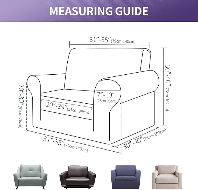 Joccun Stretch Chair Couch Cover,1-Piece Sofa Slipcover Spandex Jacquard Fabric Sofa Covers with Elastic Bottom,Furniture Protector for Dogs,Cats,Kids(Armchair,Pureed Pumpkin)