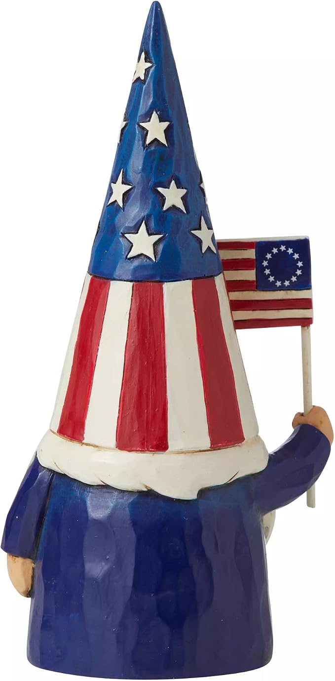 Enesco Jim Shore Heartwood Creek Gnomes Around the World American Patriotic Figurine, 5.5 Inch, Multicolor