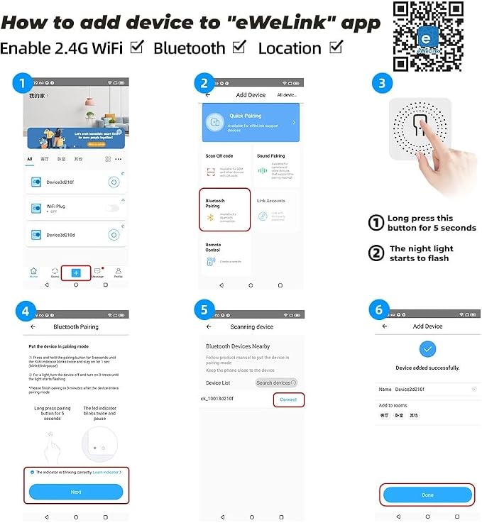 WiFi Smart Switch Relay Module for Home Automation,Add WIFI to access control garage door,eWelink app Remote Dry Contact,Compatible with Alexa,Google assistant (1CH WIFI Bluetooth)