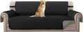 H.VERSAILTEX Reversible Couch Cover Sofa Cover for 3 Cushion Couch Water Resistant Dog Couch Protector Furniture Cover for Pet Non Slip Sofa Couch Cover with Elastic Strap(Oversized Sofa, Black/Grey)