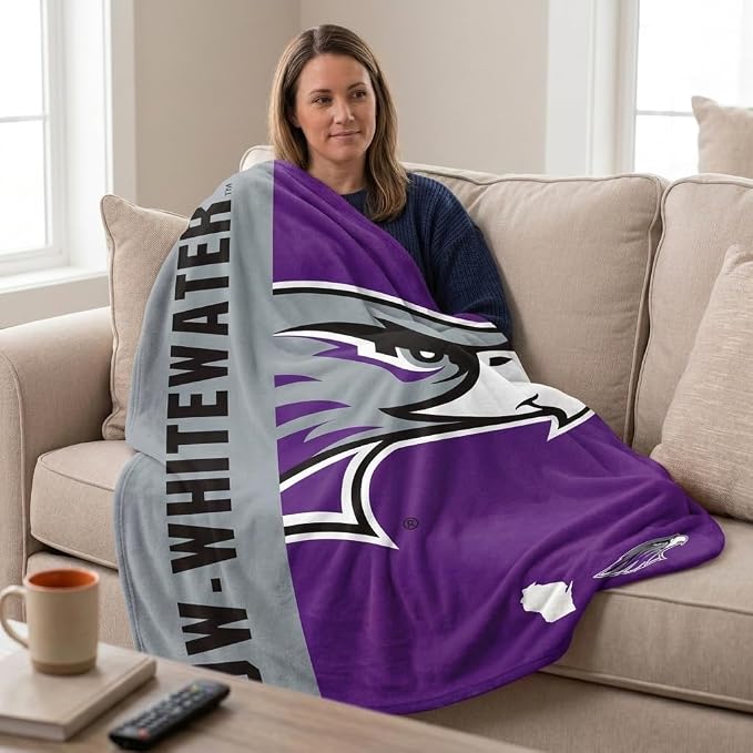Pegasus Sports NCAA Wisconsin Whitewater Warhawks Endzone Ultra Soft Tailgate Throw