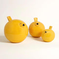 Set of 3 Bird Decorative Figurine – Ceramic Stoneware Decor Sculpture Accent – Figurines & Sculptures Home Decor for Office, Bedroom & Living Room – 8", 6" & 4", Yellow