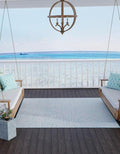 Unique Loom Jill Zarin Jill Zarin Outdoor Collection Area Rug - Cape Town (10' 8" Square, Pink and Aqua/Light Blue)