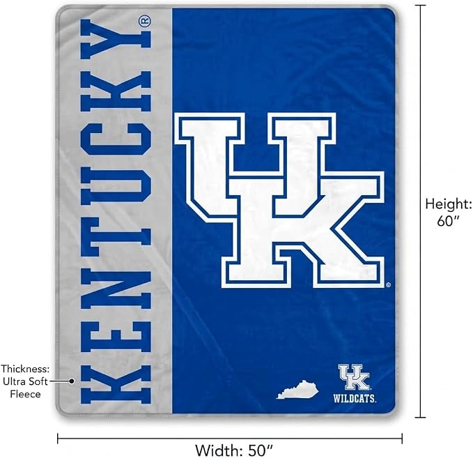 Proformance Home NCAA Kentucky Wildcats Endzone Ultra Soft Tailgate Throw