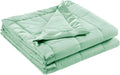 Madison Park Down Alternative Queen Blanket for Bed, Satin Trim, Seafoam | Lightweight Windom Blanket Full Size Premium 3M Scotchgard Moisture Wicking Treatment, OEKO TEX, Soft Bed Cover, All Season