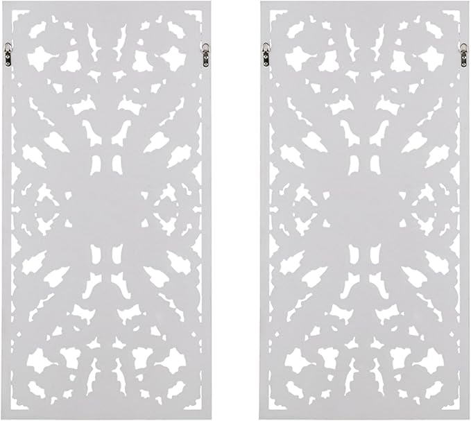 Madison Park Wall Art Living Room Décor - Vintage Botanical Carved Wooden Panel Home Accent Bathroom Decoration Ready to Hang Frames for Bedroom, 15.75"W x 31.5"L x 0.59"D, White 2 Piece